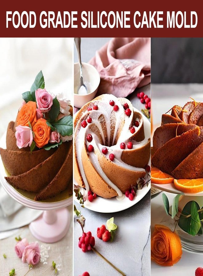 saphe Silicone cake pan, Bakeware Non Stick 10 inch round Cake Pan for making Cake, Jello, Gelatin, Bread, Brownie, Silicone fluted Cake mold - Image 3